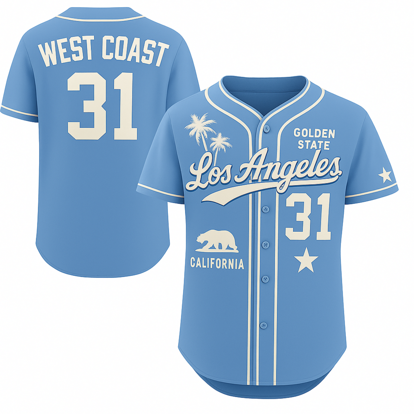 Pro Threads Originals Light Blue-White Baseball Jersey "Los Angeles"