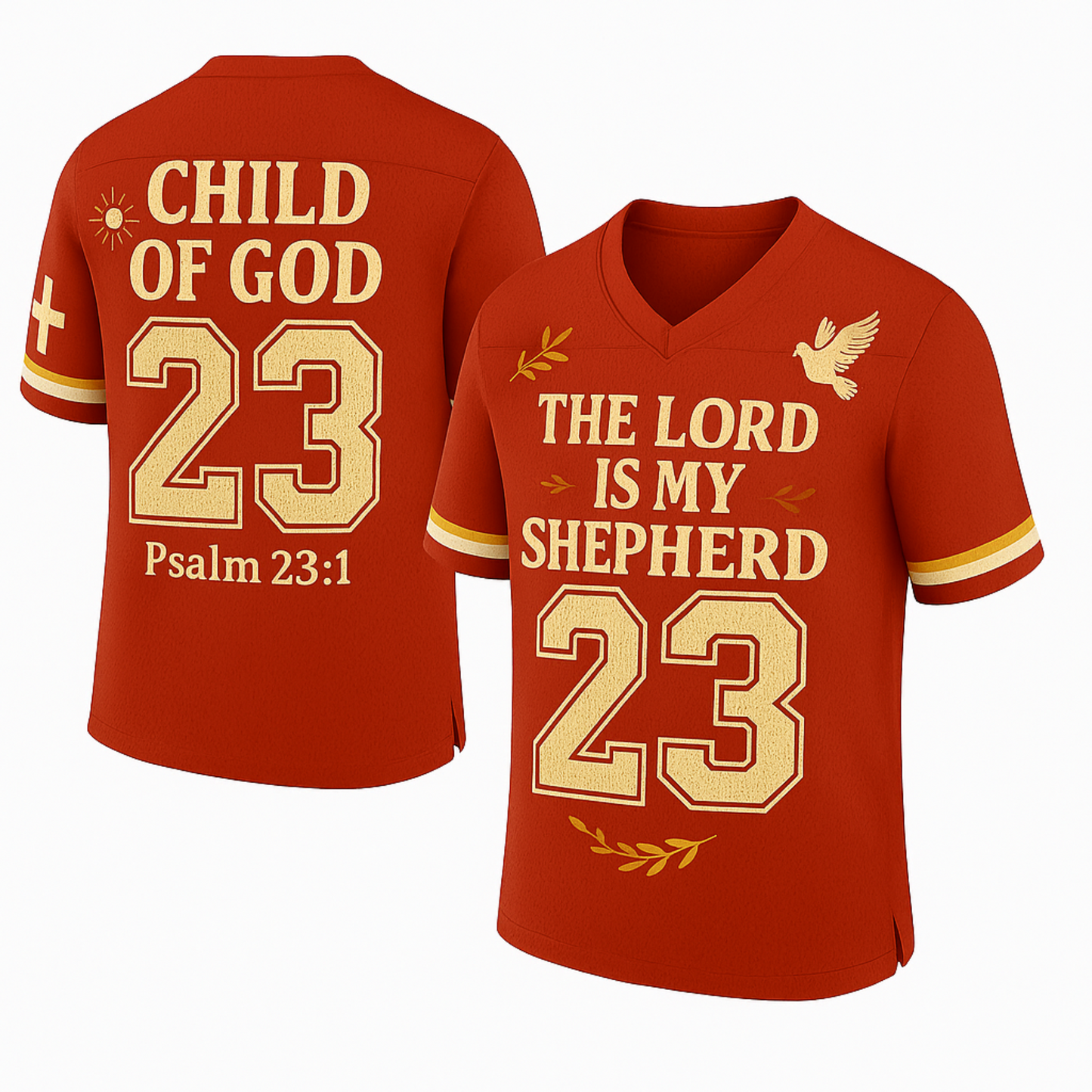 Pro Threads Originals Red-Cream Football Jersey "The Lord Is My Shepard"
