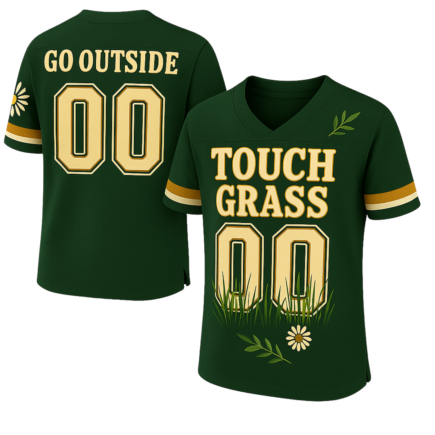 Pro Threads Originals Green-Cream Football Jersey "Touch Grass"