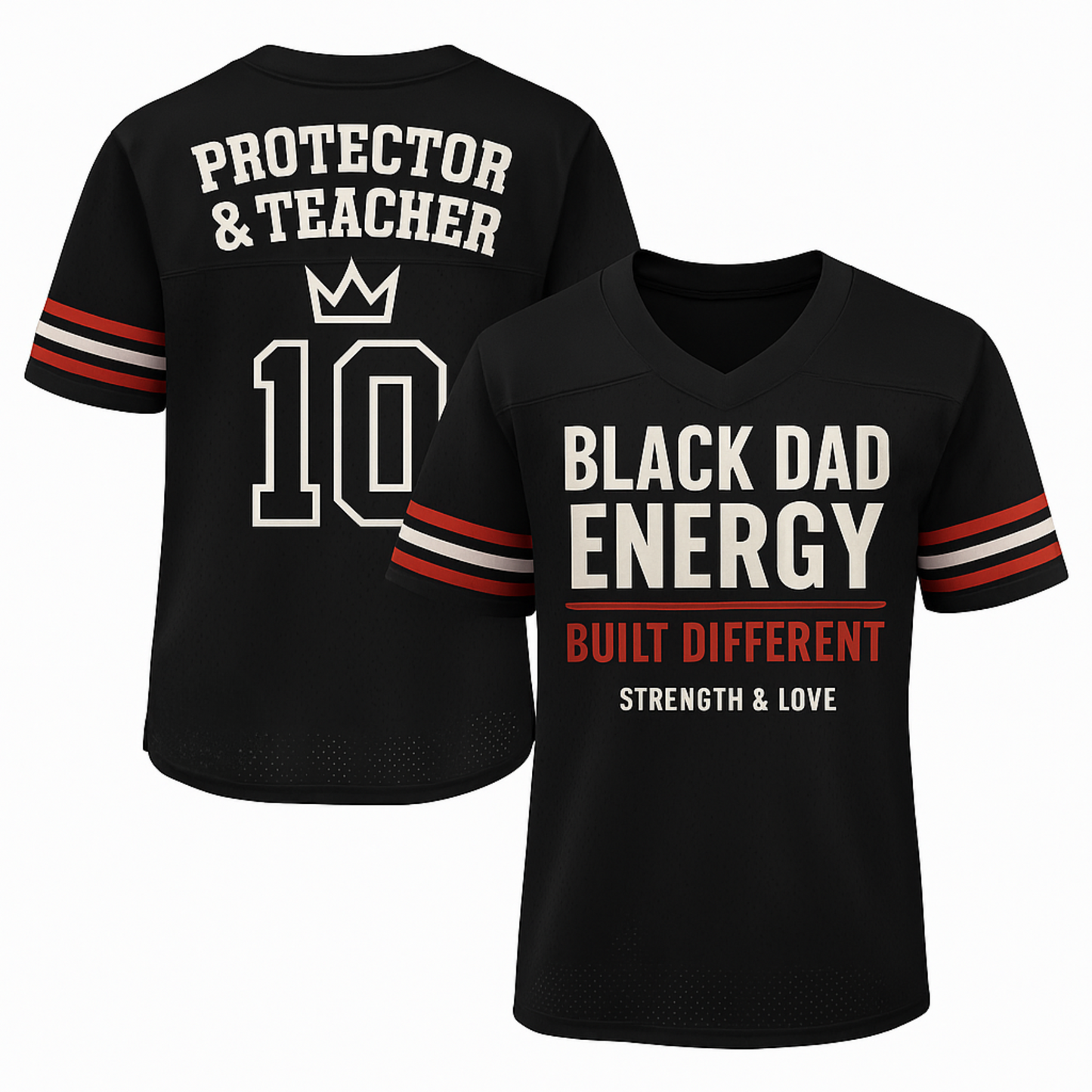 Pro Threads Originals Black-White Red Football Jersey "Black Dad Energy"