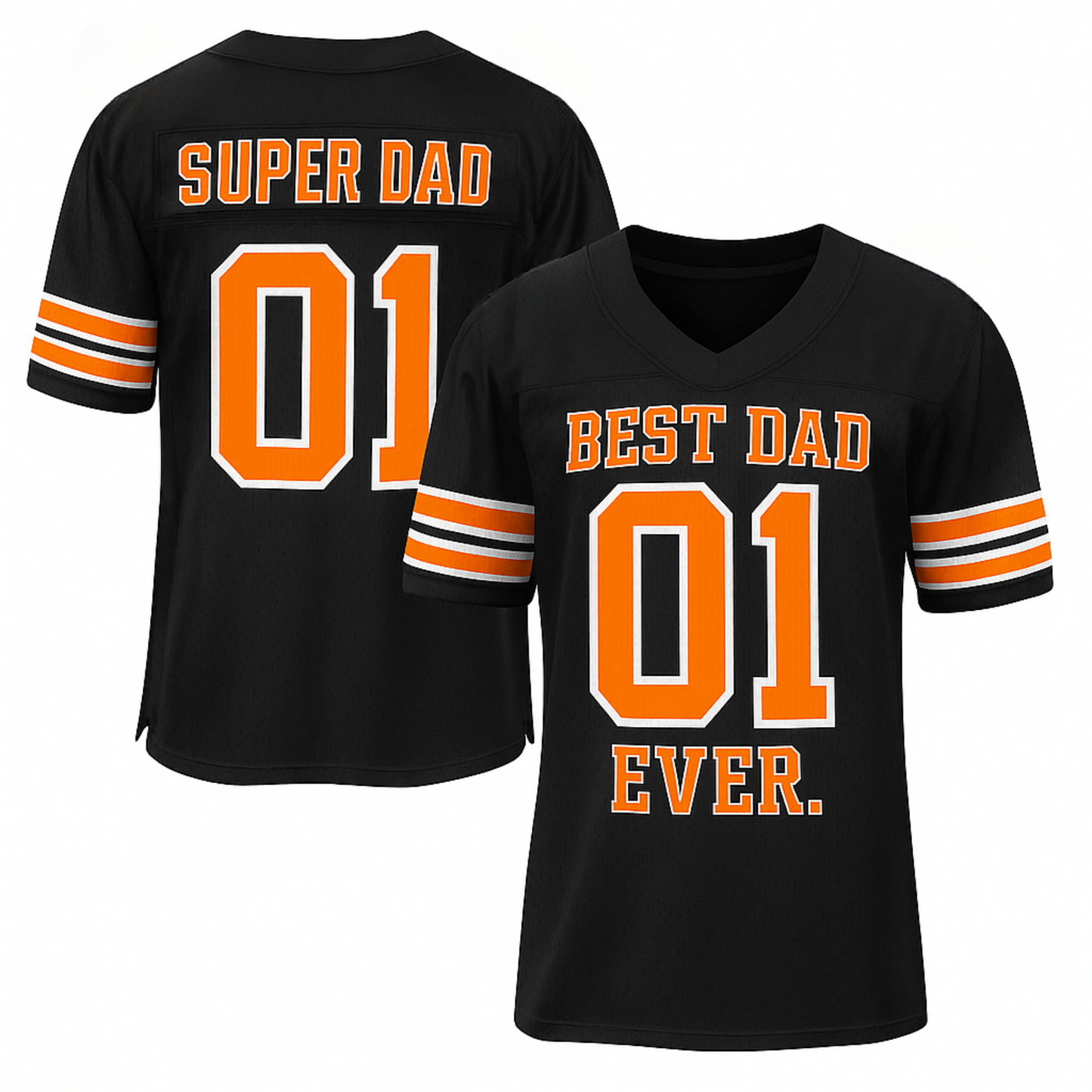 Pro Threads Originals Black-Orange Football Jersey "Best Dad Ever"