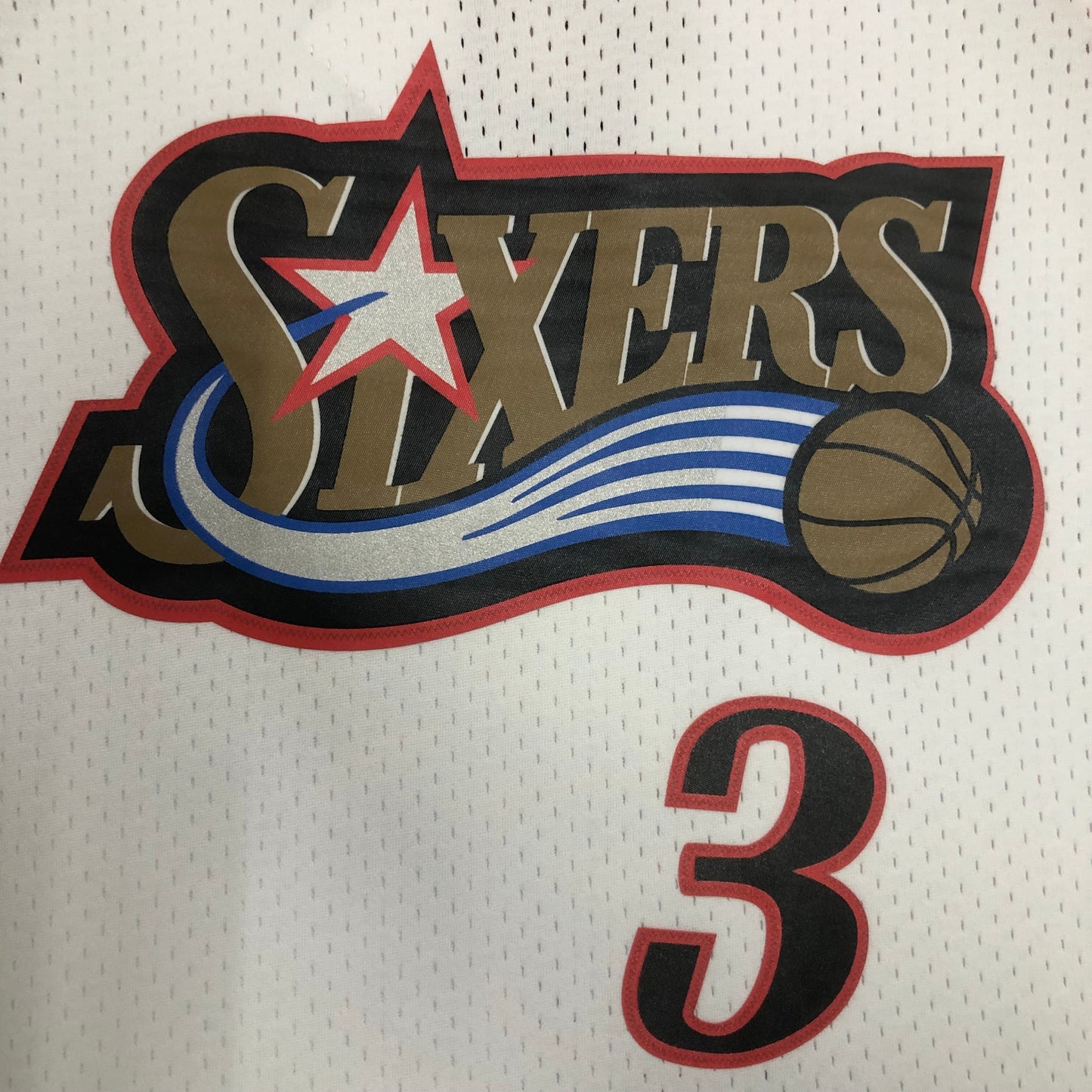 98 season MN Heat Pressed Vintage Jersey: SW 76ers White