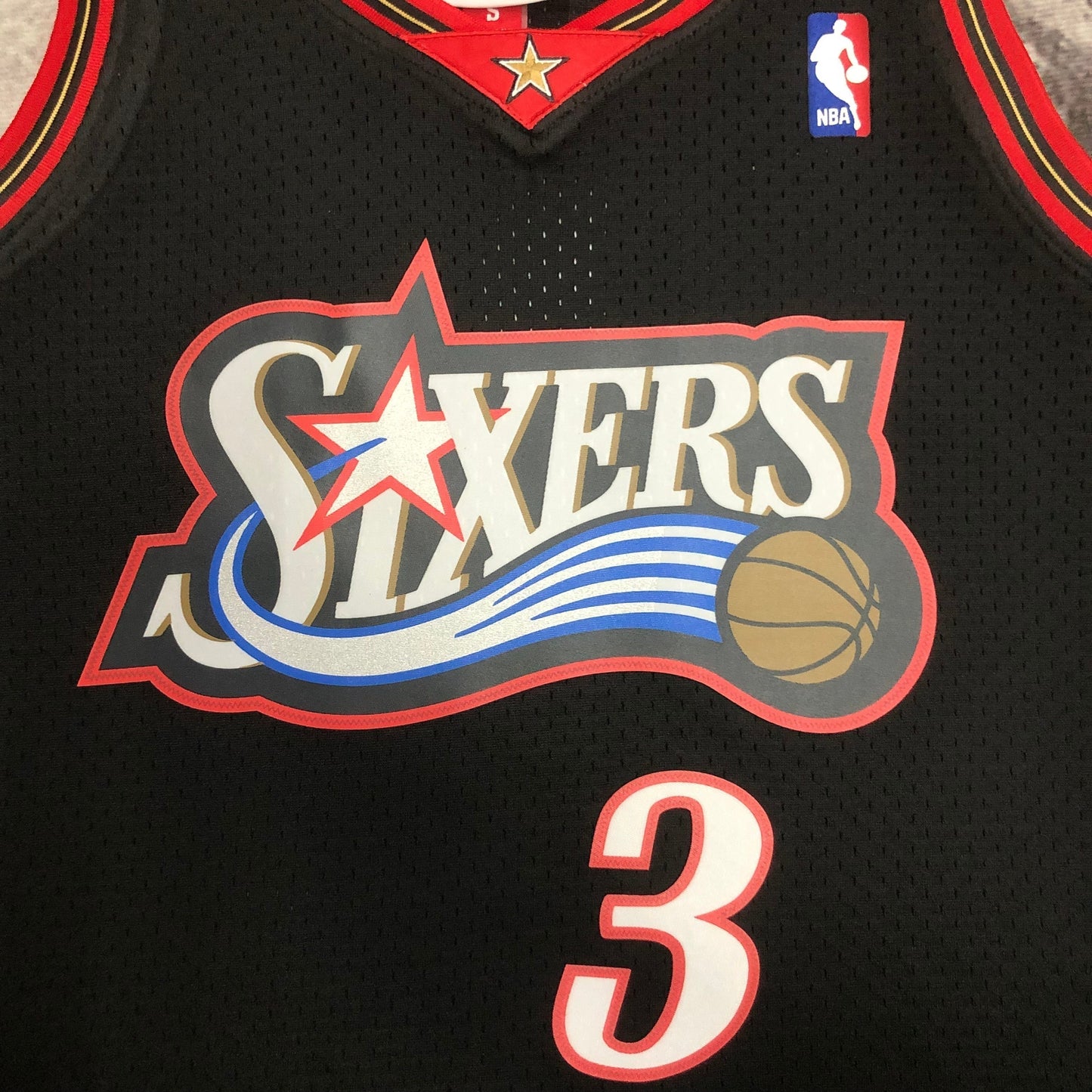 98 season MN Heat Pressed Vintage Jersey: SW 76ers Black