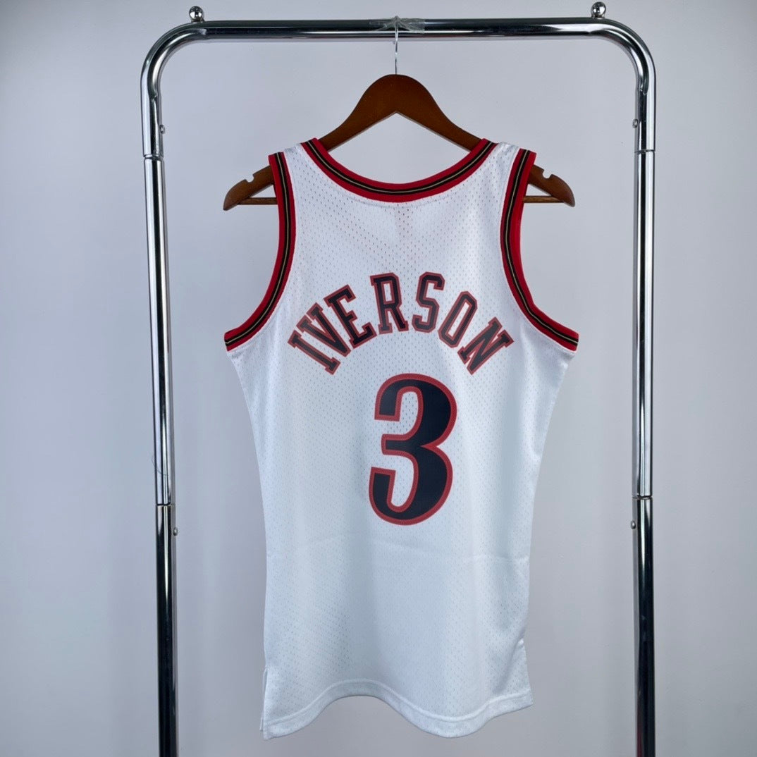 98 season MN Heat Pressed Vintage Jersey: SW 76ers White