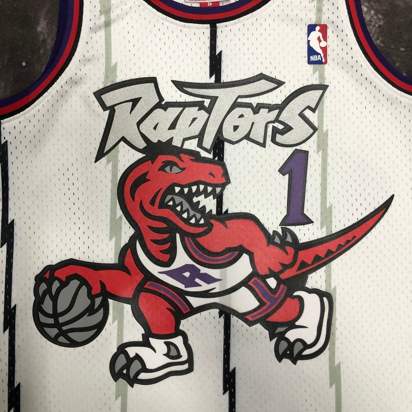 99 season MN hot-pressed vintage jersey: SW Raptors' white