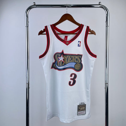 98 season MN Heat Pressed Vintage Jersey: SW 76ers White