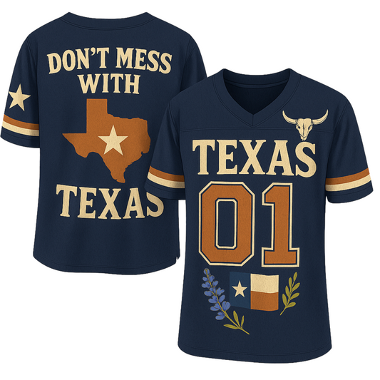 Pro Threads Originals Blue-Maroon Football Jersey "Don’t Mess With Texas"