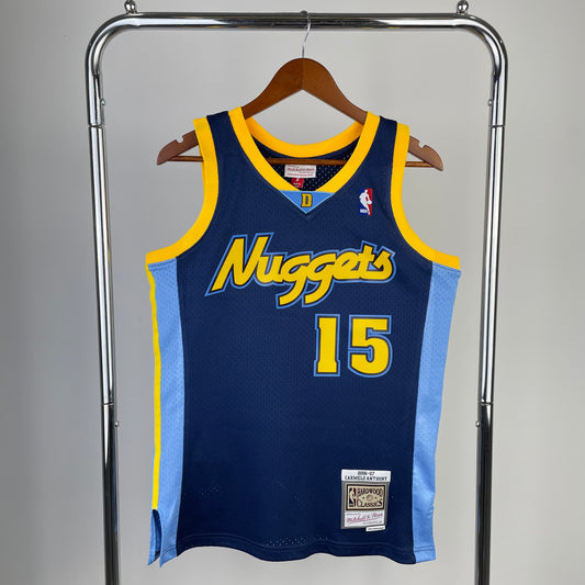 07 season MN Hot Pressed Retro Jersey: SW Nuggets Navy Blue