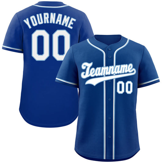 Custom Royal White-Light Blue Hook Classic Style Authentic Baseball Jersey 2