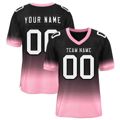 Custom Black Pink-White Classic Style Mesh Authentic Football Jersey