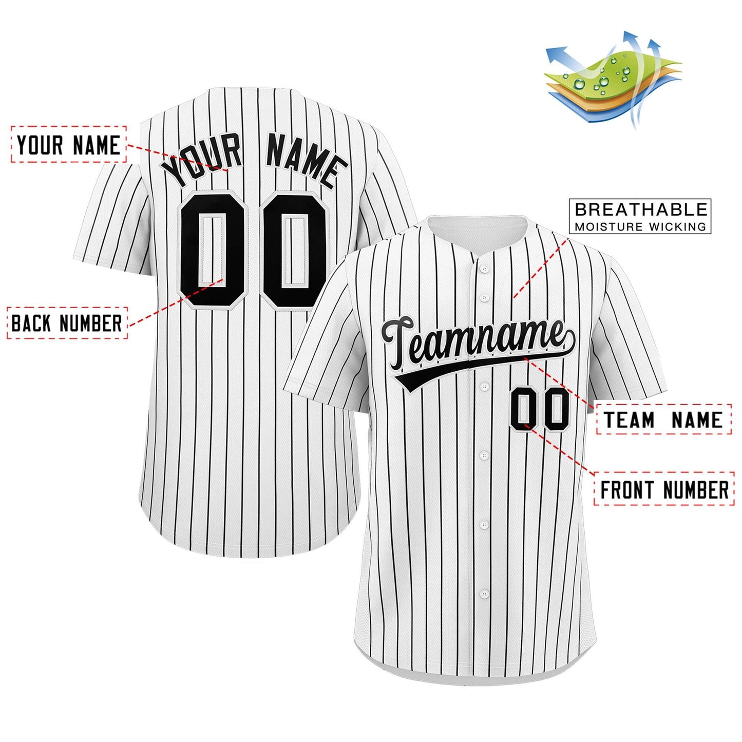 Custom Baseball Jersey Stitched Personalized Baseball Sports Uniform For Men Women Boy WHITE BLACK