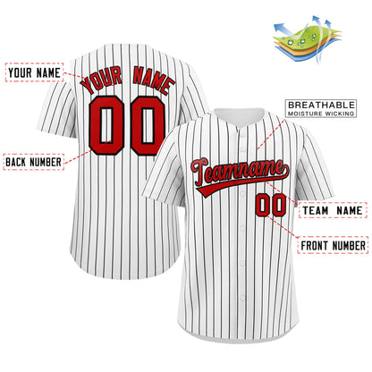 Custom Mens Personalized Pinstripe Baseball Jersey Team Sport Uniforms