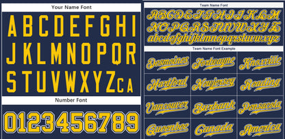 Custom Navy Yellow-White Classic Style Authentic Baseball Jersey