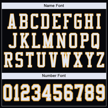 Custom Black White-Gold Classic Style Mesh Authentic Football Jersey