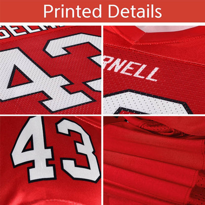 Custom Royal White-Red Classic Style Mesh Authentic Football Jersey 2